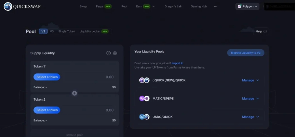 How to Add Liquidity to QuickSwap, QuickSwap
